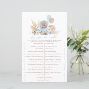 Papier Boho Teddy Bear Voudrait-Elle Plutôt Baby shower J