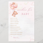 Papier Boho Teddy Bear Wings for Baby shower Advice Card (Devant)