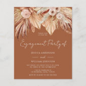 Papier Boho Terracotta Budget Engagement Partie Invitatio (Devant)