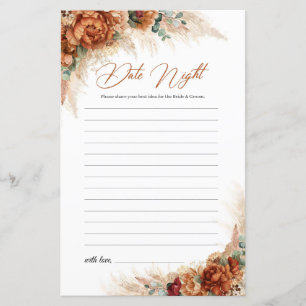 Papier Boho terracotta cuivre floral Date Nuit idées