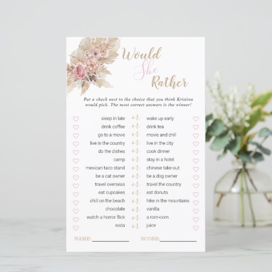 Papier Boho Thème Fête des mariées Voudrait-Elle Plutôt J (Debout devant)