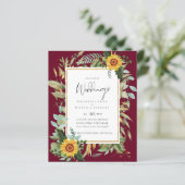 Papier Boho Tournesols verdure Aquarelle BUDGET Mariage (Debout devant)