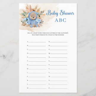 Papier Boho tropical ours en peluche pampas Baby shower A