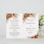 Papier Boho tropical terre cuite cuivre mariage bordeaux (Debout devant)