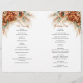 Papier Boho tropical terre cuite cuivre mariage bordeaux (Dos)