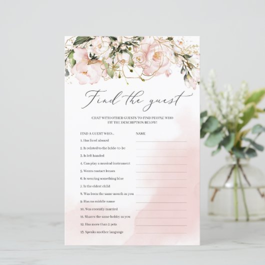 Papier Boho Trouvez le jeu de douche de la nuptiale invit (Debout devant)