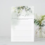 Papier Boho verdure feuillage Qui suis-je jeu de douche n (Debout devant)