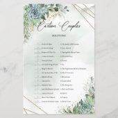 Papier Boho verdure succulents or Cartoon Couples (Dos)