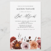 Papier Boho Watercolor Automne Fleur Bat mitzvah Invitati (Devant)