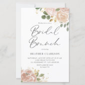 Papier Boho Watercolor Mauve Peach Flowers Brunch nuptial (Devant)