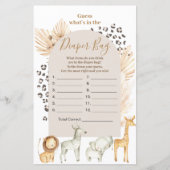 Papier Boho Wild Animals Devinez ce qu'il y a dans le sac (Devant)