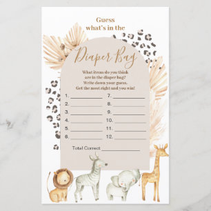 Papier Boho Wild Animals Devinez ce qu'il y a dans le sac