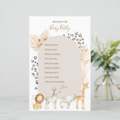 Papier Boho Wild Animals Prières pour Baby Sign (Debout devant)