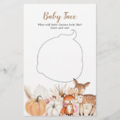 Papier Boho Woodland Citrouille Baby shower bébé visage (Devant)