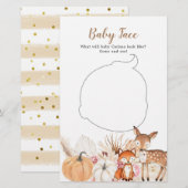 Papier Boho Woodland Citrouille Baby shower bébé visage (Devant / Derrière)