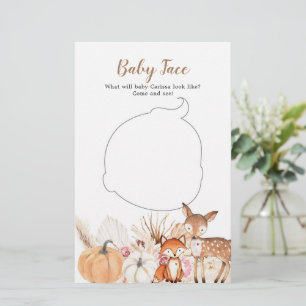 Papier Boho Woodland Citrouille Baby shower bébé visage