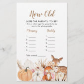 Papier Boho Woodland Citrouille Quel âge avaient les pare (Devant)