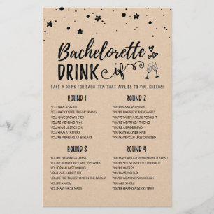 Papier BOIRE modifiable SI Bachelorette, partie de la fêt