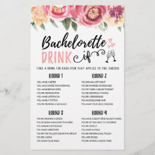 Papier BOIRE modifiable SI Bachelorette, partie de la fêt