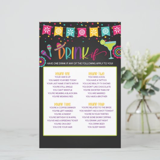 Papier Boire Si Jeu - Fiesta (Debout devant)