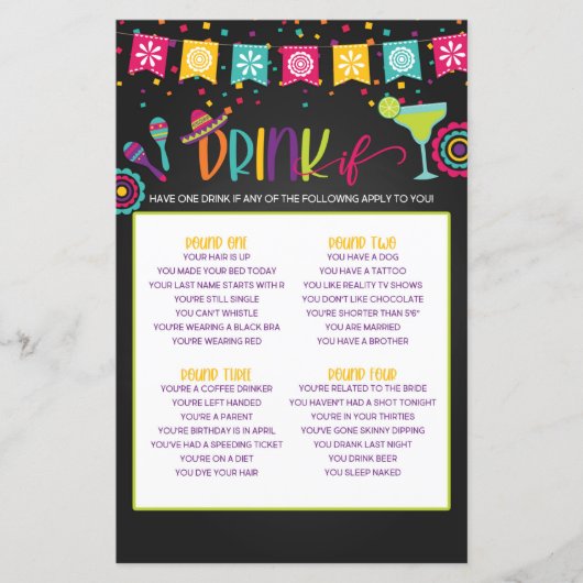 Papier Boire Si Jeu - Fiesta (Devant)