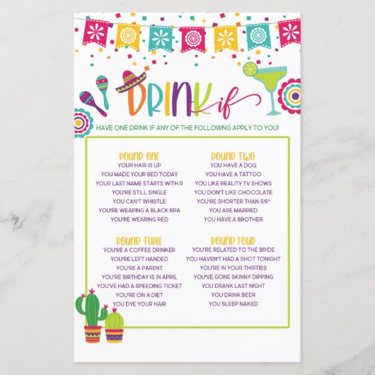 Papier Boire Si Jeu - Fiesta WH (Devant)