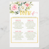 Papier Boire Si Jeu - Rose Floral & Or (Devant)