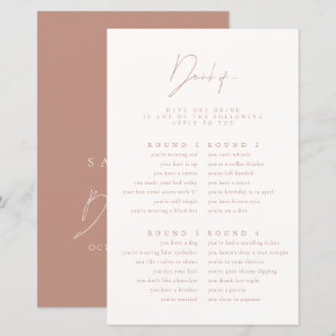 Papier Boire si minimaliste Blush Fête des mariées rose j