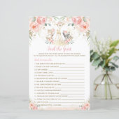 Papier Bois Animal Blush Floral Trouvez le jeu invité (Debout devant)