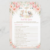 Papier Bois Animal Blush Floral Trouvez le jeu invité (Devant / Derrière)