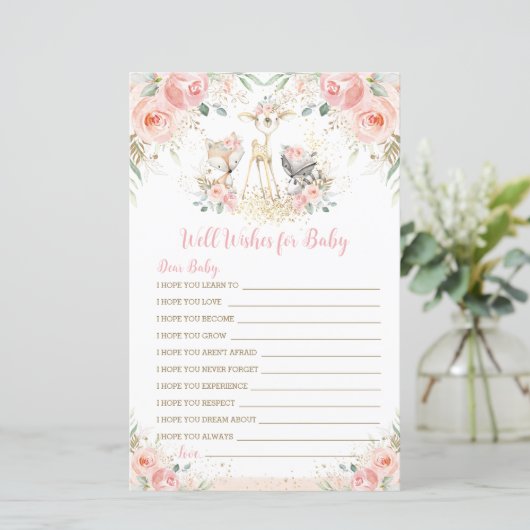 Papier Bois Animal Blush Floral Wives for Baby (Debout devant)