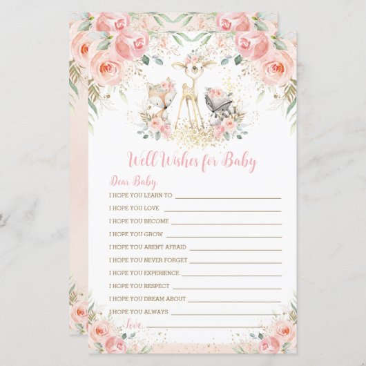 Papier Bois Animal Blush Floral Wives for Baby (Devant / Derrière)