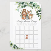 Papier Bois Animaux Baby shower de verdure Bingo Jeu (Devant / Derrière)