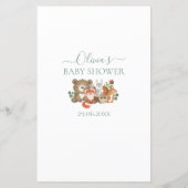 Papier Bois Animaux Baby shower de verdure Bingo Jeu (Dos)