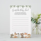 Papier Bois Animaux Baby shower Devinez La Nourriture Béb (Debout devant)