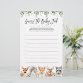 Papier Bois Animaux Baby shower Devinez La Nourriture Béb (Debout devant)