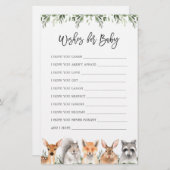 Papier Bois Animaux Baby shower Voeux Pour Bébé (Devant / Derrière)
