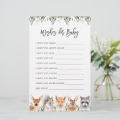 Papier Bois Animaux Baby shower Voeux Pour Bébé (Debout devant)