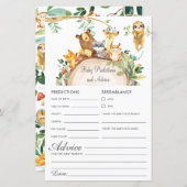 Papier Bois Animaux Bébé Prédictions et conseils Douche (Devant / Derrière)