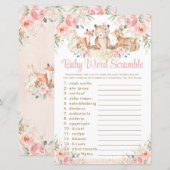 Papier Bois Animaux Blush Floral Baby Word Scramble (Devant / Derrière)
