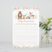 Papier Bois Animaux Blush Floral Nom de la race Jeu (Debout devant)