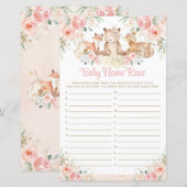 Papier Bois Animaux Blush Floral Nom de la race Jeu (Devant / Derrière)