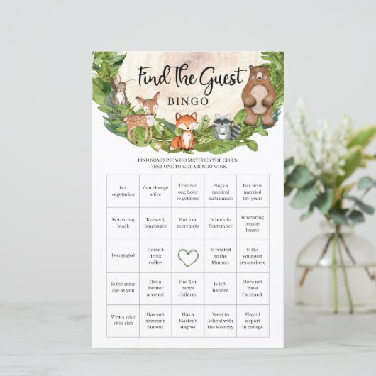 Papier Bois animaux bois bois bois forêt trouver l'invité (Debout devant)