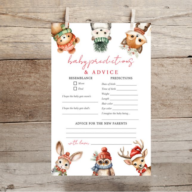 Papier Bois animaux Noël baby prédictions conseils (Créateur téléchargé)