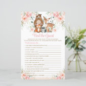 Papier Bois Animaux Pink Floral Trouvez le jeu invité (Debout devant)