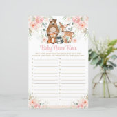 Papier Bois Animaux Rose Floral Nom de la race Jeu (Debout devant)