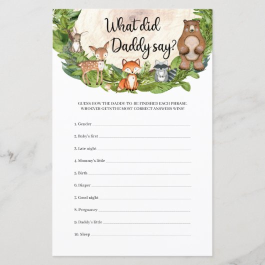 Papier Bois animaux tranche de bois Qu'a dit papa (Devant)