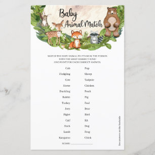 Papier Bois animaux verdure Baby Animal Match
