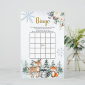 Papier Bois Baby shower d'hiver Forêt Bingo animal (Debout devant)