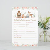 Papier Bois Blush Floral Baby Prédictions et conseils (Debout devant)